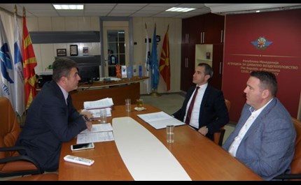 Mr. Taseski and Mr. Salmani, Executive Directors of M-NAV, meet Mr. Tuntev, CAA Director